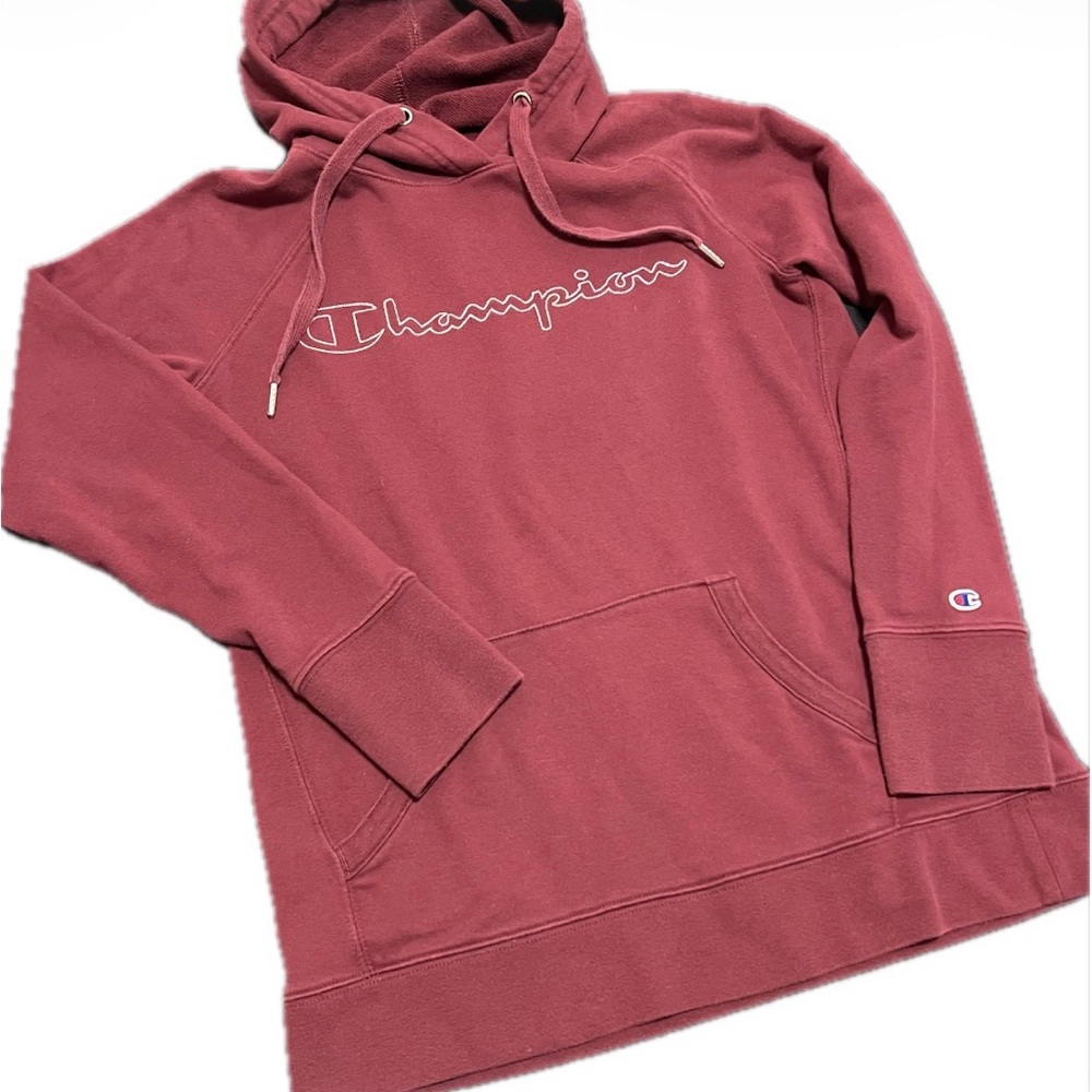 Women’s Embroidered Logo Red Burgundy Athletic Hoodie Small Champion